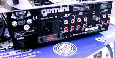 Gemini BPM-150 Mixer: back side